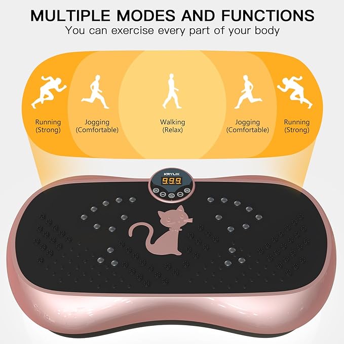 KRYLIX Vibration Plate Machine Exercise Platform for Whole Body Vibration Workout Weight Loss Lymphatic Drainage Fitness Platform Exercise Machine Vibrating Platform for Women Men