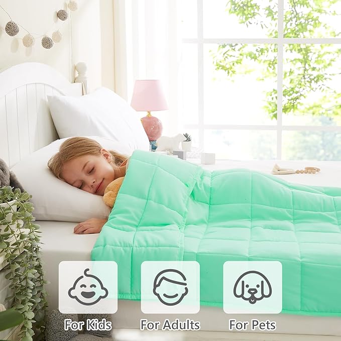 L'AGRATY Weighted Blanket - 36"x48" 5lbs Microfiber Material with Glass Beads Small Blanket for All-Season Summer Fall Winter Soft Thick
