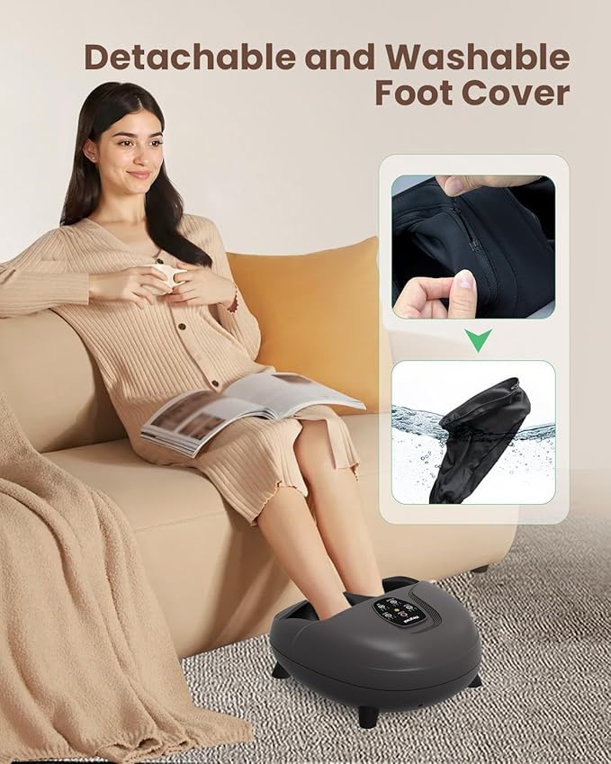 Shiatsu Foot Massager with Heat,Knead,Rolling Compression Feet Massager Machine for Plantar Fasciitis Neuropathy, Remote Control,Foot Warmer Gifts for Women Men, Size 14