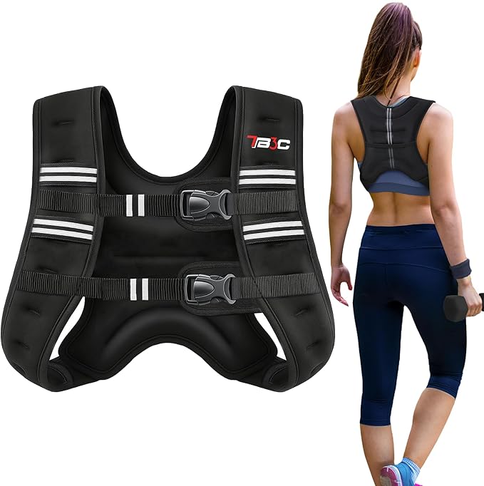 Weighted Vest Woman - 6lb/8lb/12lb/16lb/20lb/25lb/30lb Womens Weight Vest for Walking, Strength Training Weight Vests for Men, Reflective Stripe Fitness Vest for Workout Running Jogging