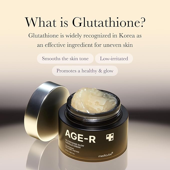 Medicube AGE-R Glutathione Glow Capsule Facial Cream - Instant Lifting Moisturizer - Collagen Peptide For Hydrating Glow - Improve Blemishes, Uneven Skin Tone - Korean Skin Care 1.69 fl.oz