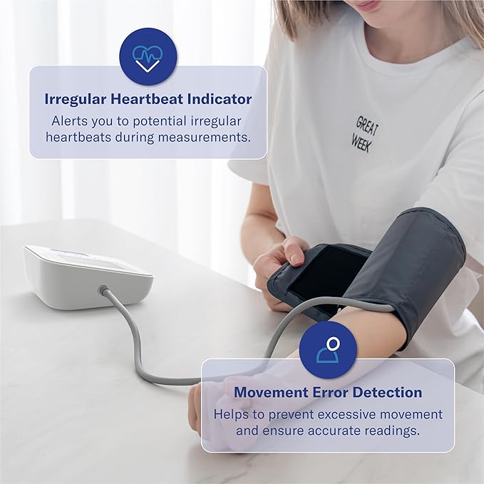 Alcedo Blood Pressure Monitor for Home Use, Automatic Upper Arm BP Machine with Large Cuff 8.7" -16.5", 2X 120 Memory