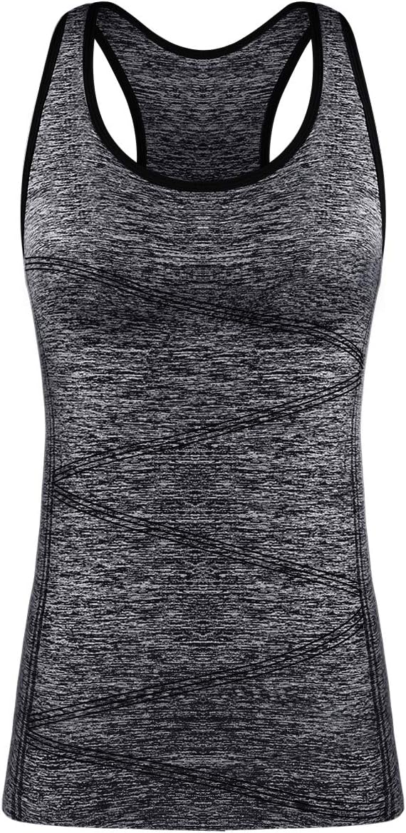 Disbest Yoga Tank Top, Women's Performance Stretchy Quick Dry Sports Workout Running Top Vest with Removable Pads