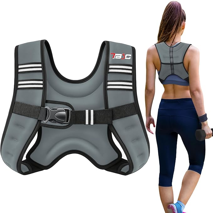 Weighted Vest Woman - 6lb/8lb/12lb/16lb/20lb/25lb/30lb Womens Weight Vest for Walking, Strength Training Weight Vests for Men, Reflective Stripe Fitness Vest for Workout Running Jogging