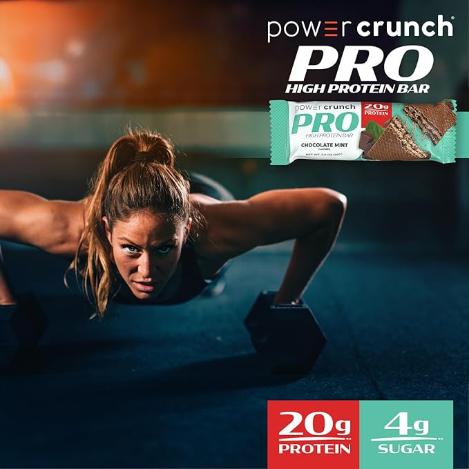 Power Crunch PRO Protein Wafer Bars, High Protein Snacks with Delicious Taste, Chocolate Mint, 2.0 Ounce (4 Count)
