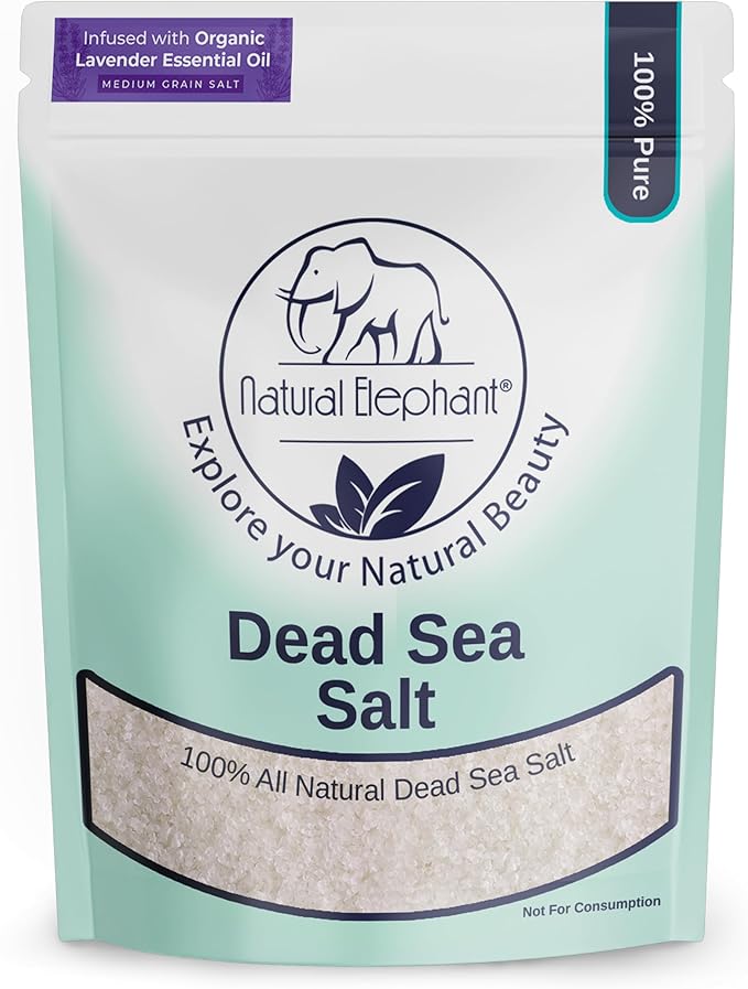 Natural Elephant Dead Sea Lavender Bath Salt Bathing and Foot Soak for Relaxing and Nourishing- 100% Pure with Organic Lavender Essential Oil - Medium Coarse Grain (10 lb (160 oz) Bag)