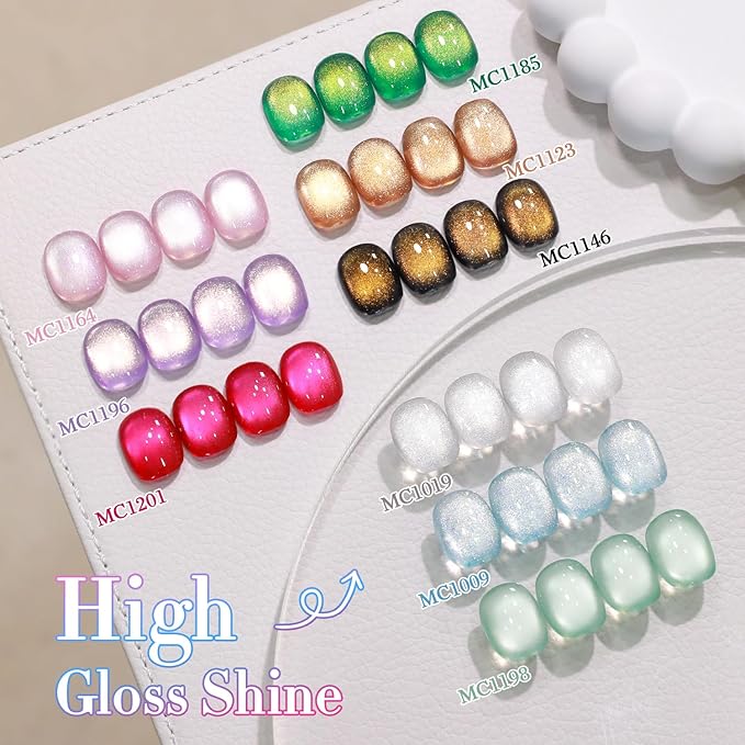 Double Rhythm 28Pcs 0.5Oz Cat Eye Gel Nail Polish Set Same Color Same Bottle Soak Off Magnetic Gel Polish Kit Nail Art Manicure Salon DIY at Home (Silver Gold Red Black-T24-7)