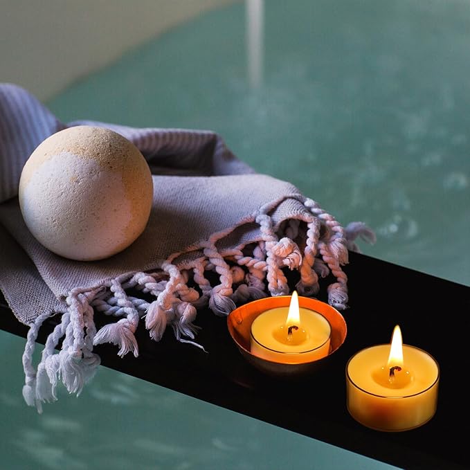 Beeswax Tealight Candles, Natural Beeswax Candles Bulk (4-5 Hour Burn), Handmade Organic Tea Lights, Honey Aroma Pure Beeswax Tea Candle, 25 Packs