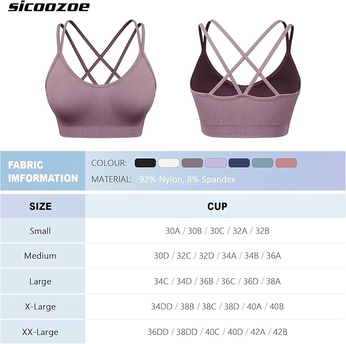 Women's Cross Back Sports Bra Padded Strappy Medium Support Yoga Bra for Workout Fitness 3 Pack