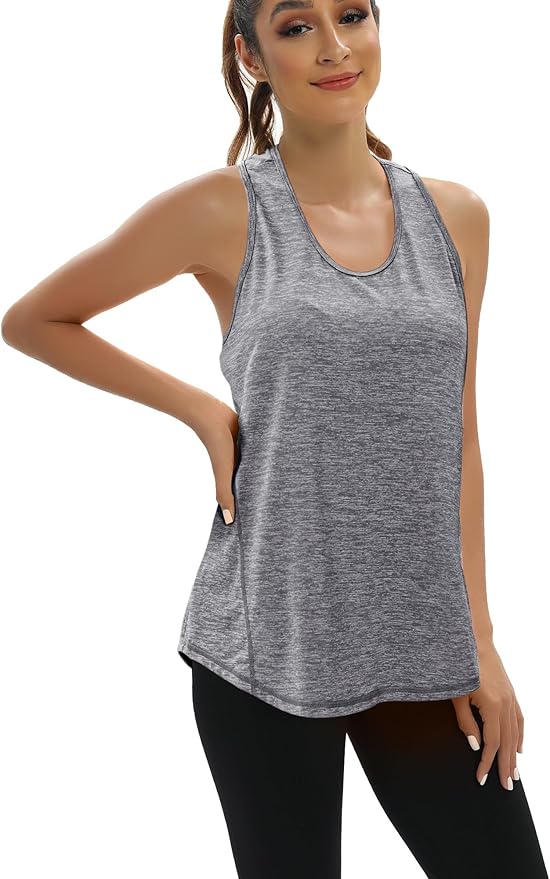 Aeuui Womens Workout Tops Open Back Racerback Tank Tops Sleeveless Yoga Athletic Running Shirts Gym Clothes for Women