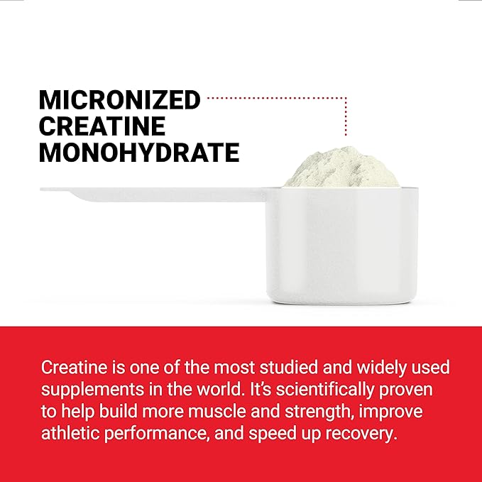 Force Factor Creatine Monohydrate Powder, 5g Micronized Dose to Support Muscle Growth, Strength, Recovery, Cognitive Health & Memory, Unflavored, 60 Servings