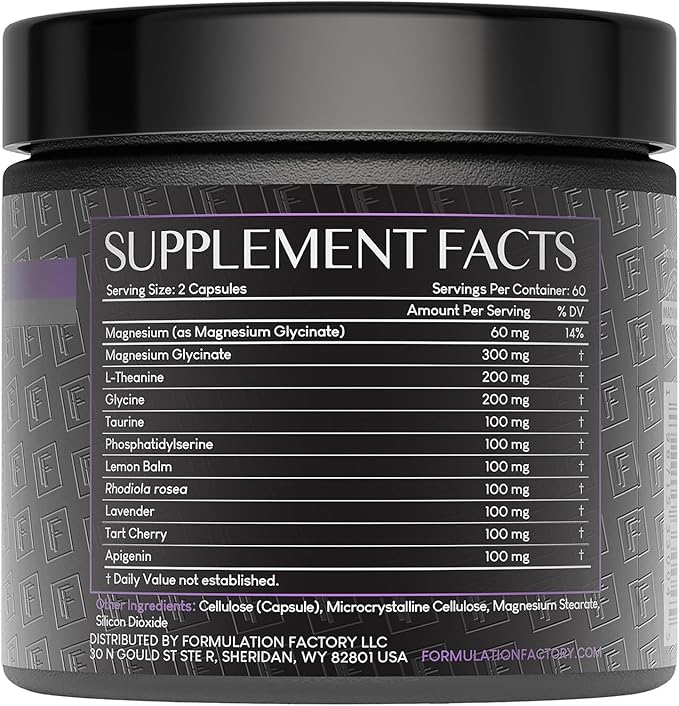 Formulation Factory The Night Before 10-in-1 Midnight Maximizer Sleep Supplement, Magnesium Glycinate, L-Theanine & More, Stress Relief, Relaxation, Focus (6 Month Supply, 360 Capsules)