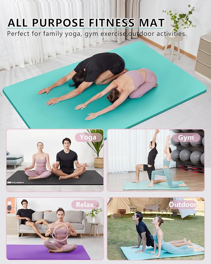 Large Yoga Mat 78"x 51" 20mm/15mm/10mm Thick Workout Mats for Home Gym, Extra Wide Workout for Women Men Gym Flooring Exercises