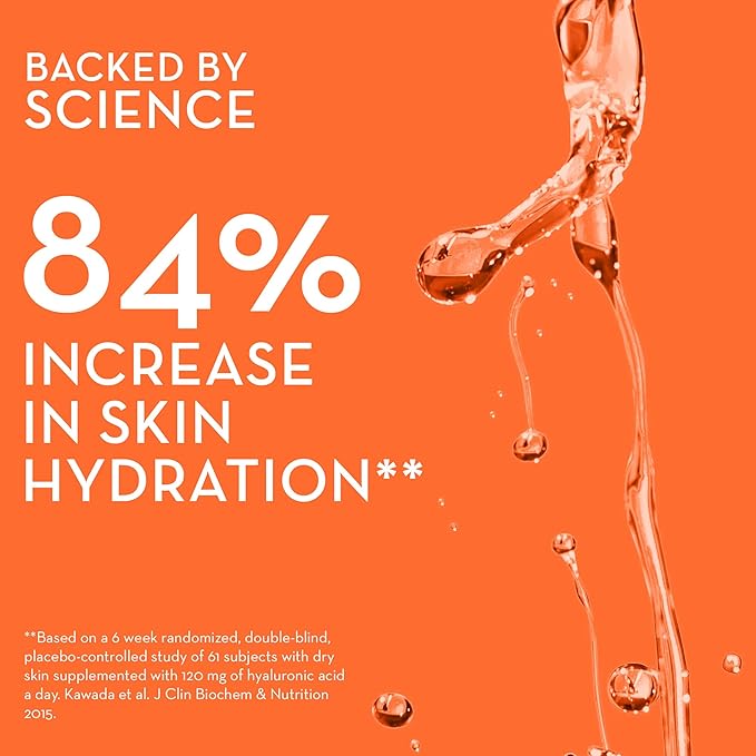 HUM Hyaluronic Glow Hydrating Skin Care Supplement, with Low Molecular Hyaluronic Acid, Vitamin C from Amla Fruit, and Vitamin E, Antioxidant Support for Skin Hydration, Tangerine, 60 Vegan Gummies