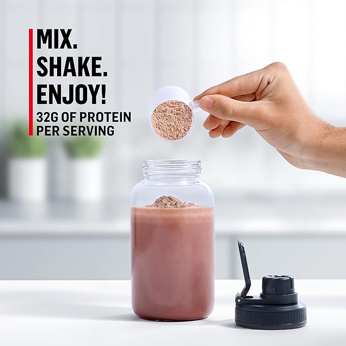 Muscle Milk Genuine Protein Powder, Chocolate, 1.93 Pounds, 13 Servings, 32g Protein, 2g Sugar, Calcium, Vitamins A, C & D, NSF Certified for Sport, Energizing Snack, Packaging May Vary