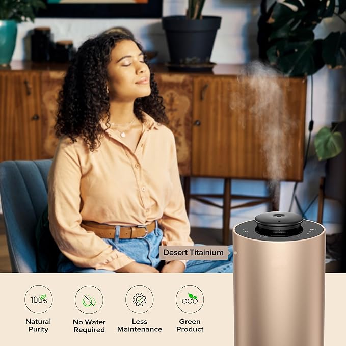 Waterless Essential Oil Diffuser Starter Kit with 30mL Hotel Scent Fragrance Oil Inspired by Ritz-C., Battery Operated Premium Portable Mini Scent Air Machine for Home Car Office, Black ANX