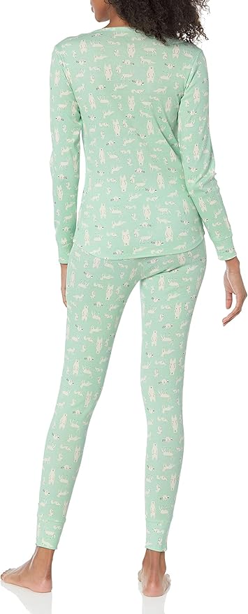 Amazon Essentials Womens Snug-Fit Cotton Sleepwear Pajama Set (Available in Plus Size)