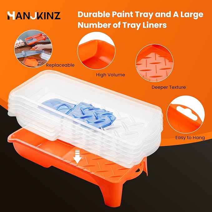Paint Roller kit, 2 Inch 15 Pack Small Paint Roller Kit with Microfiber Paint Roller Covers, Paint Tray, Paint Tray Liner, Mini Paint Roller for Painting Corners