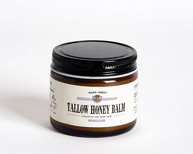 Organic Beef Tallow for Skin - 2OZ (Lavender, Concentrated) โ Grass Fed Beef Tallow for face + Body โ US-Made Tallow and Honey Balm Moisturizer for Dry & Sensitive Skin, Eczema, Rosacea(No Additives)