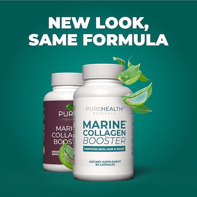 Marine Collagen and Hyaluronic Acid Supplements, Aloe Vera Leaf Gel and Vitamin E Collagen Peptides Pills–Collagen Supplements With Hyaluronic Acid for Hair Skin Nails-90 Collagen Caps