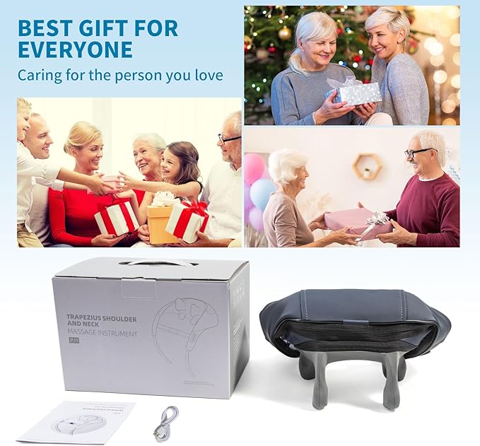 Neck and Shoulder Massager with Infrared, Shiatsu Back Massager for Pain Relief, Cordless Electric Deep Tissue 6D Kneading Massager for Neck, Shoulder, Leg, Back Muscle Tension Release