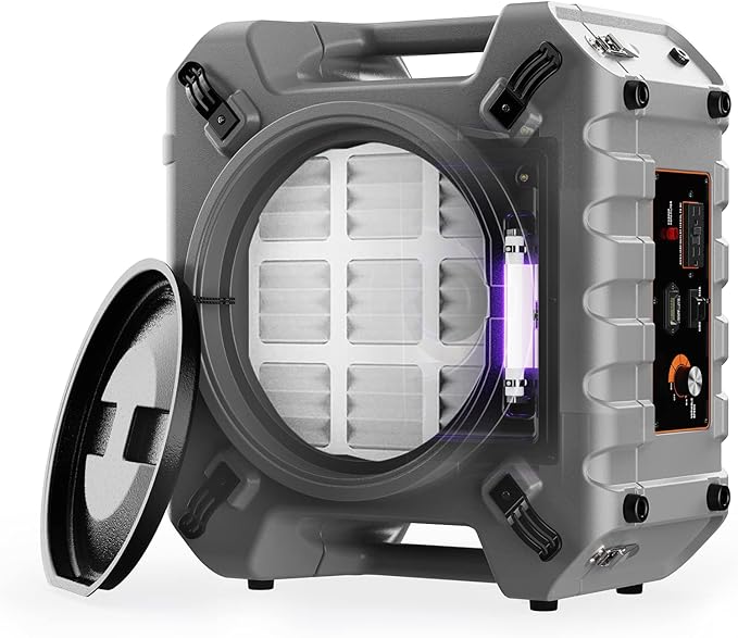 Abestorm Air Scrubbers with 4 Stage Filtration System, HEPA Air Scrubber for Industrial and Commercial Use, Stackable Negative Air Machine Cleaner with UV-C Light, 550 CFM, S2