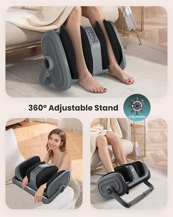 Snailax Foot Massager, Foot Calf Massager with Heat, Leg Massager with Compression, Kneading, Vibration, Shiatus Foot Massager Machine