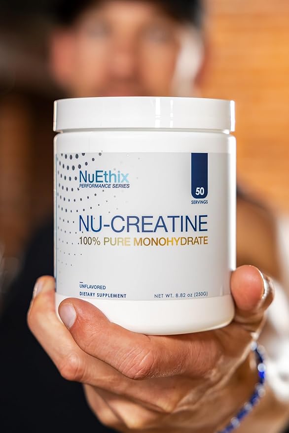Nu-Creatine Pure Monohydrate to Support Muscle Growth & Recovery - Supports Cognitive Function - Maximize Your Performance and Workout - 5g per Serving - 50 Servings