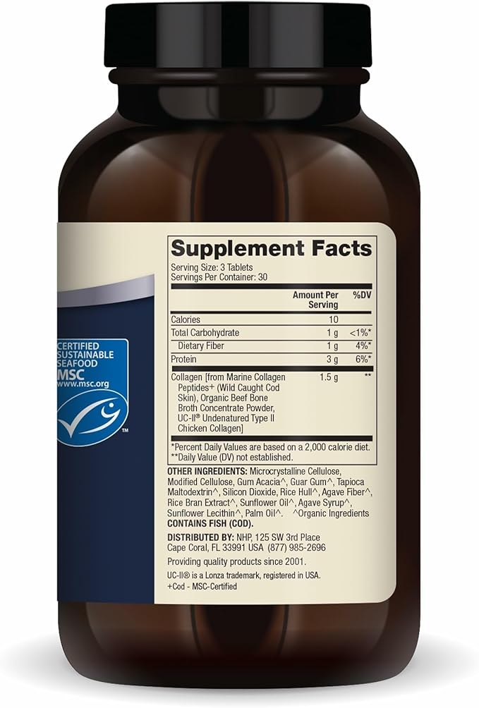 Dr. Mercola Collagen Complex - Supports Skin & Connective Tissue - Types I, II & III Collagen - Non-GMO, Gluten-Free & Soy-Free - 90 Tablets (30 Servings)