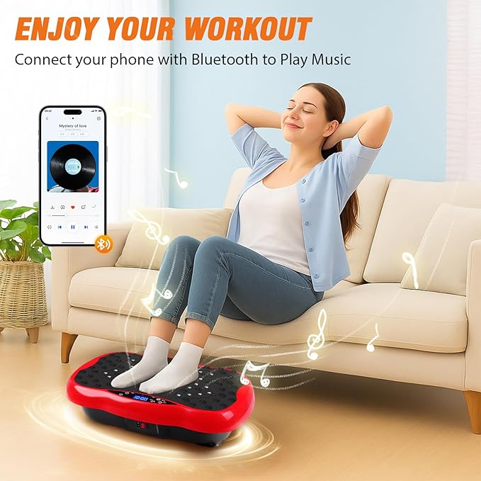 ALSO GO Vibration Plate Exercise Machine, 120-Level & 3 Workout Modes Vibration Board for Weight Loss/Lymphatic Drainage, 400lbs Capacity with Resistance Bands, Full Body Platform for Home Fitness