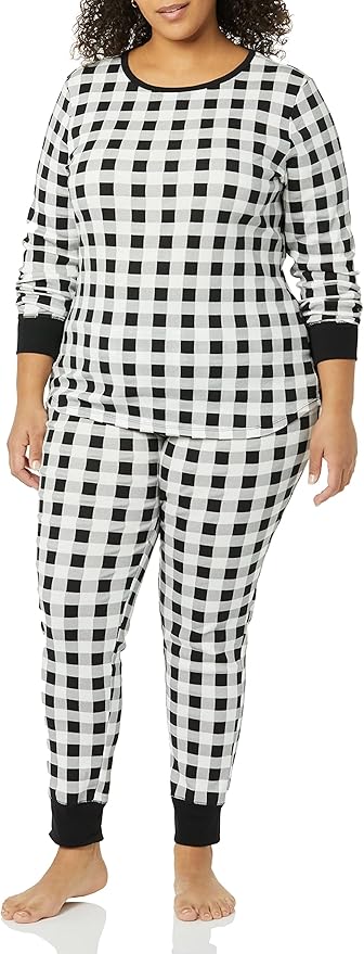 Amazon Essentials Womens Snug-Fit Cotton Sleepwear Pajama Set (Available in Plus Size)