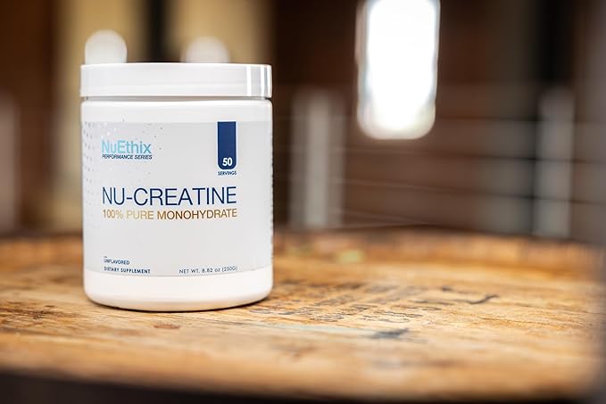 Nu-Creatine Pure Monohydrate to Support Muscle Growth & Recovery - Supports Cognitive Function - Maximize Your Performance and Workout - 5g per Serving - 50 Servings