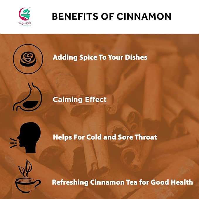 Crushed Cinnamon Bark 1 LB | Bulk Cinnamon Stick Pieces/Chips For Tea, Cooking | Rich Aroma and Great Flavour | Premium Grade Product by Yogi's Giftยฎ