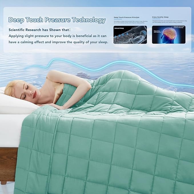 Topcee Weighted Blanket for Adults (20 lbs, 60" x 80") Queen Size Soft Cooling Heavy Blanket Sleeping, Apply to 190-210 lbs Body, Thick Breathable Blanket with Glass Bead, Easy Care