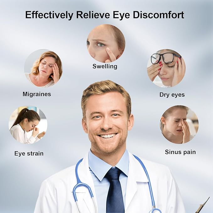 Eye Massager with Mist & Heat, Vibration Eye Mask with Bluetooth Music, Smart Migraine Massager Reduce Dry Eyes Improve Sleep, Birthday Gifts for Women Men Mom Dad