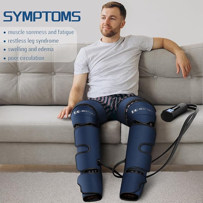 Gifts for Dad Mom Men Women Christmas Mothers Day, Fathers Day, Air Compression Massager with Heat for Foot, Leg, Calf, Thigh, Knee, Helpful for Vericose Veins, Muscle Fatigue, Cramps, Swelling, Edema