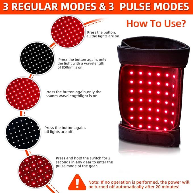 UTK Red Light Therapy for Body, 162Pcs 660nm Red Light & 54Pcs 850nm Infrared Light Therapy Belt for Knee Elbow, Home Use Wearable Red Light Therapy Pad for Joint Pain Relief