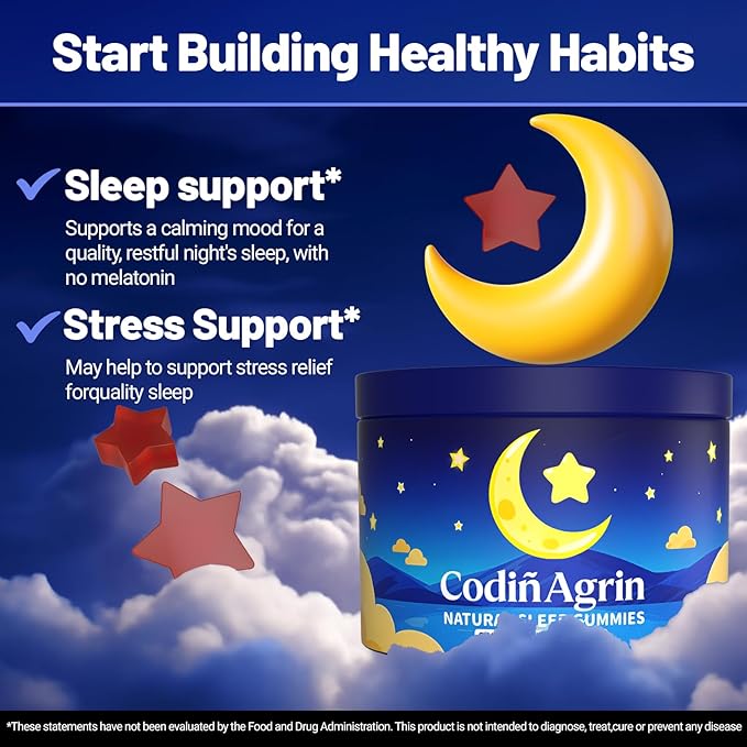 Natural Sleep Gummies for Adults - Non-Habit Forming Sleep Support Supplement, Containing Natural Ingredients, Let Me Sleep Gummies for Restful Nights, 60 Count