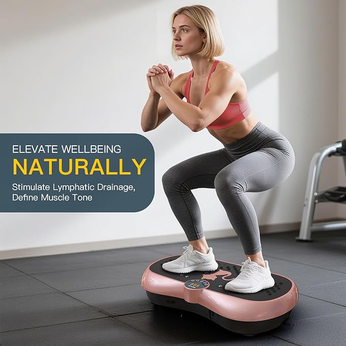 KRYLIX Vibration Plate Machine Exercise Platform for Whole Body Vibration Workout Weight Loss Lymphatic Drainage Fitness Platform Exercise Machine Vibrating Platform for Women Men