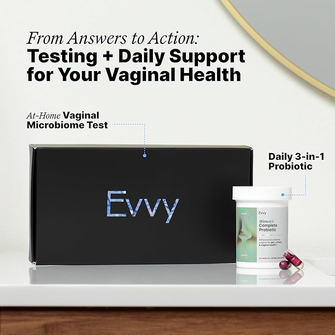 Evvy Women's 3-in-1 Complete Probiotic I Daily Probiotic Supplement to Reduce Bloating I Supports Gut, Urinary & Vaginal Health | Includes Vaginal Probiotics for Feminine Care
