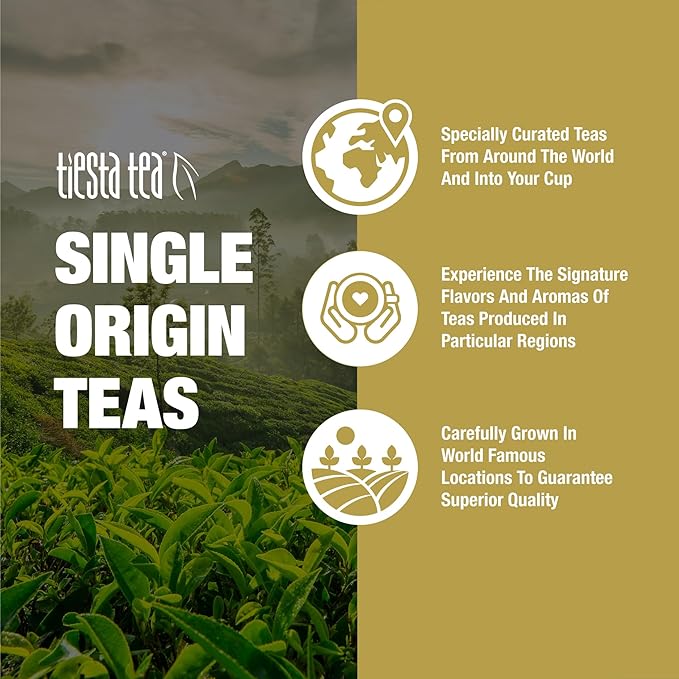 Tiesta Tea - Assam Black Tea, Loose Leaf, Single Origin Premium Black from India, High Caffeinated, Make Hot or Iced & Brews Up to 200 Cups, Pure Unblended, 16oz Resealable Bulk Pouch