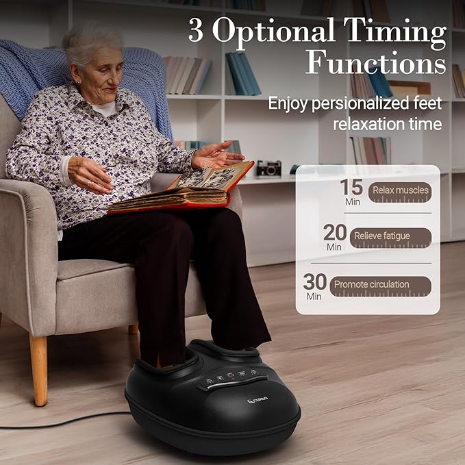 Shiatsu Foot Massager with Heat - Upgraded Foot Kneading Massage with App Control,Feet Massager for Plantar Fasciitis & Neuropathy Pain,Adjustable Compression & Heat,Fits Size Up to 13"