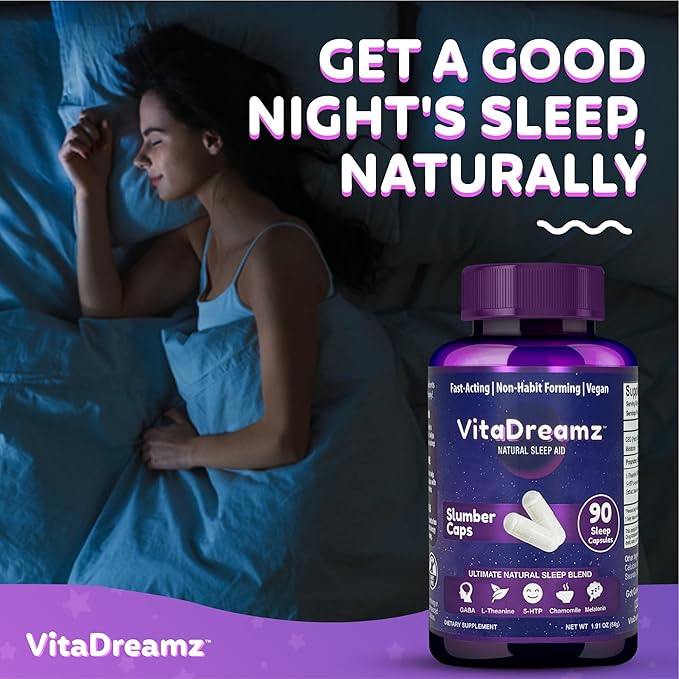 Melatonin Capsules for Sleep - Natural Sleep Aid Supplement with L-Theanine & GABA - SleepEZ Pillowz 90 Count