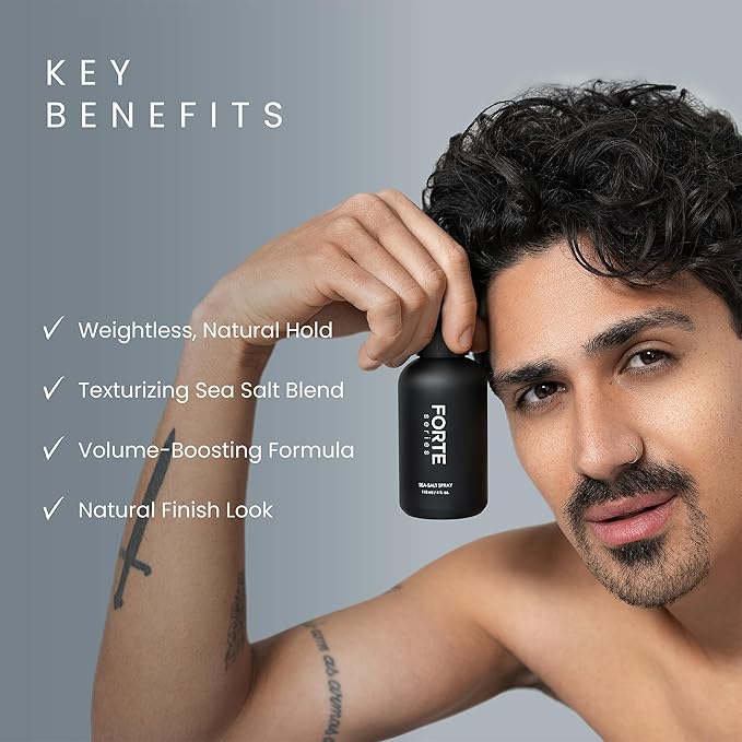 Sea-Salt Spray by Forte Series | Hair Volume for Men | Volumizing & Texturizing for Hair | Beachy Surfer Hair, Volume Hairspray for All Hair Types, (4 oz)