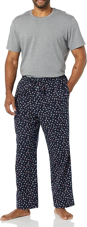 Amazon Essentials Mens Straight-Fit Woven Pajama Pant with Pockets