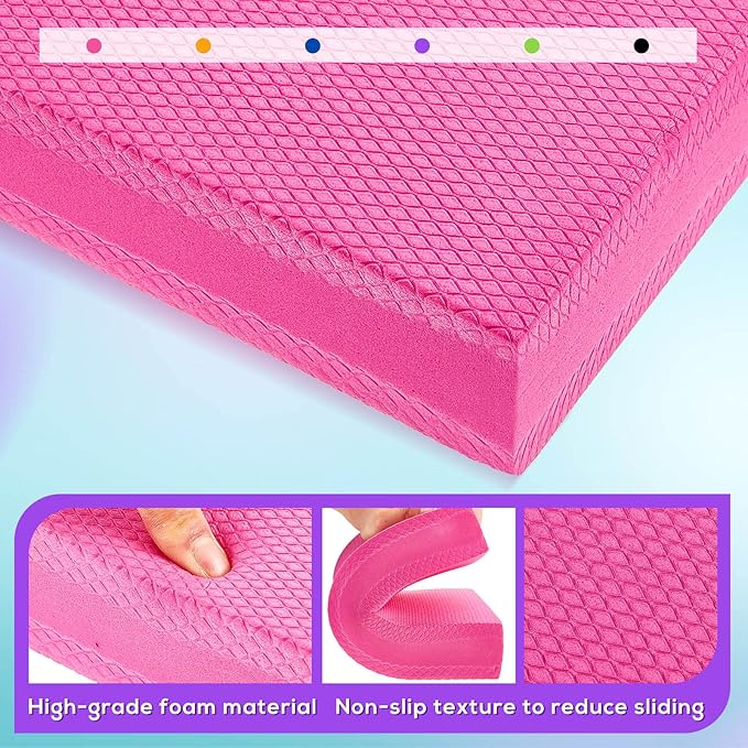 6 Pcs Balance Pad Balancing Foam Pad Yoga Mat Trainer Non Slip Cushion Exercise Mat Knee Pad for Fitness and Stability Stretching, Pilates, Physical Therapy, Core Trainer, 11.81 x 7.87 x 1.97 Inch