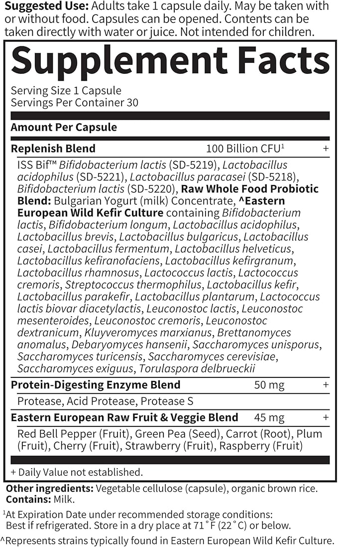 Garden of Life Probiotics for Women and Men Raw Probiotics Ultimate Care 100 Billion CFU Probiotic Supplement, Daily Probiotic for Adults with Digestive Enzymes, 30 Capsules