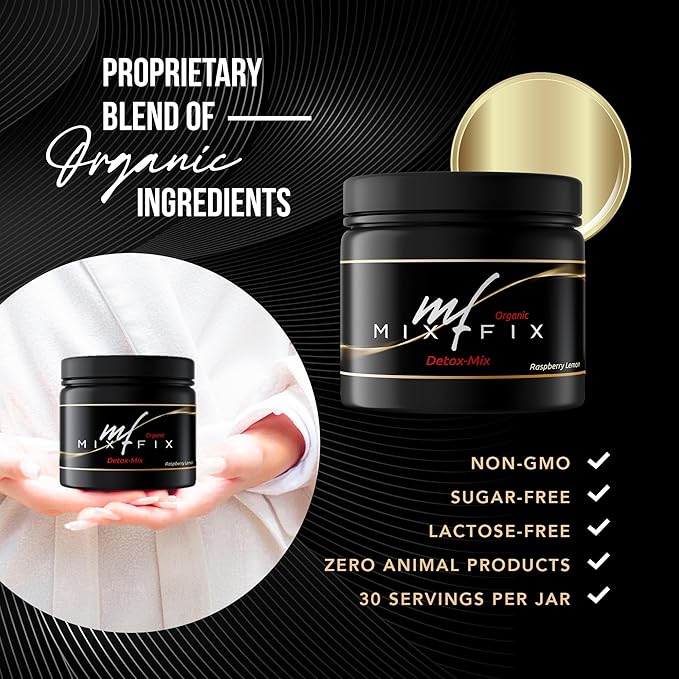 Mix-Fix Full Body Detox for Women & Men – Liver, Colon & Gut Support Drink – Full Spectrum Detox Powder Supplement – Milk Thistle, Turmeric & Beetroot – Digestive Health & Energy – 30 Servings