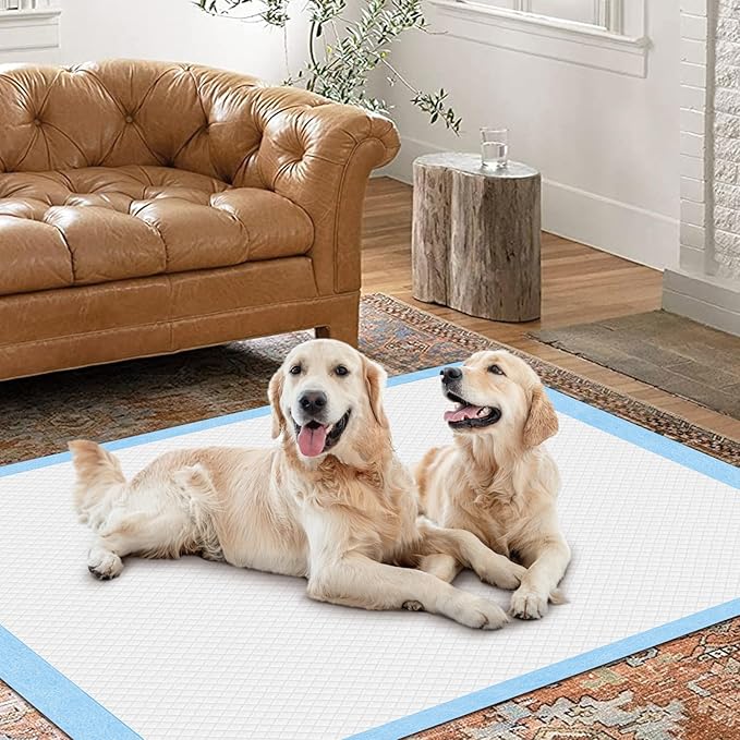 Gimars XXXL 31X47” 40 Counts Thicken 6 Layers Ultra Absorbent Dog Pee Pads Extra Large Leak-Proof Odor-Control Puppy Training Pads Quick Dry Pee Pads for Dogs Cats Pets