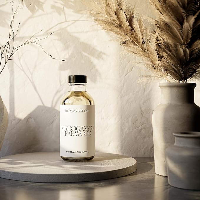The Magic Scent Mahogany & Teakwood Diffuser Oil - Hotel & Home Luxury Scents Inspired by Abercrombie & Fitch - Diffuser Oil Scents for Home Designed for Use in All Diffusers - 8.5 fl oz, 250 mL